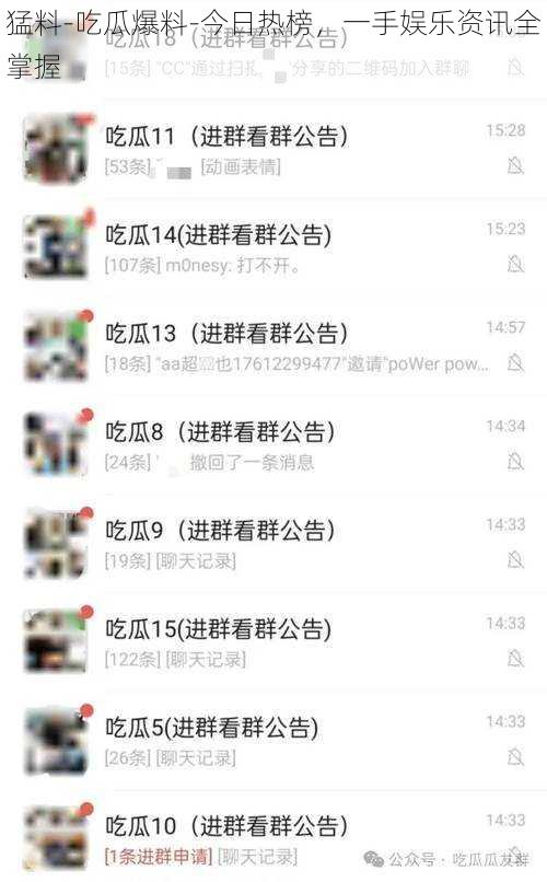猛料-吃瓜爆料-今日热榜,一手娱乐资讯全掌握
