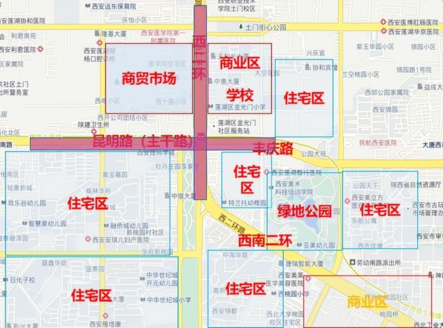 昆明路(丰庆路)与沣惠南路交叉口区位图