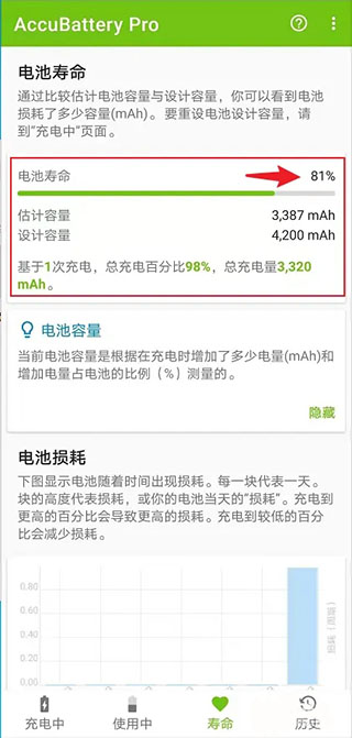 accubattery pro怎么看电池寿命